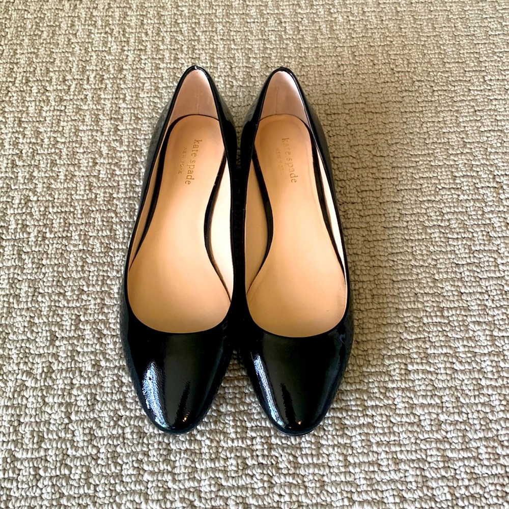 kate spade Black Patent Leather Ballet Flats